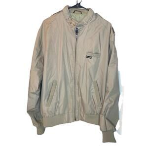 Vintage Members Only Beige Jacket Mens Size Large Full Zip Cafe